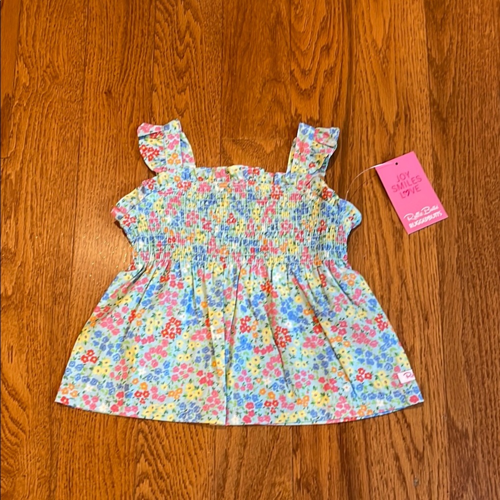 Rufflebutts Girl’s size 2T “Petaling Around” Smocked Tank New with Tags!!
